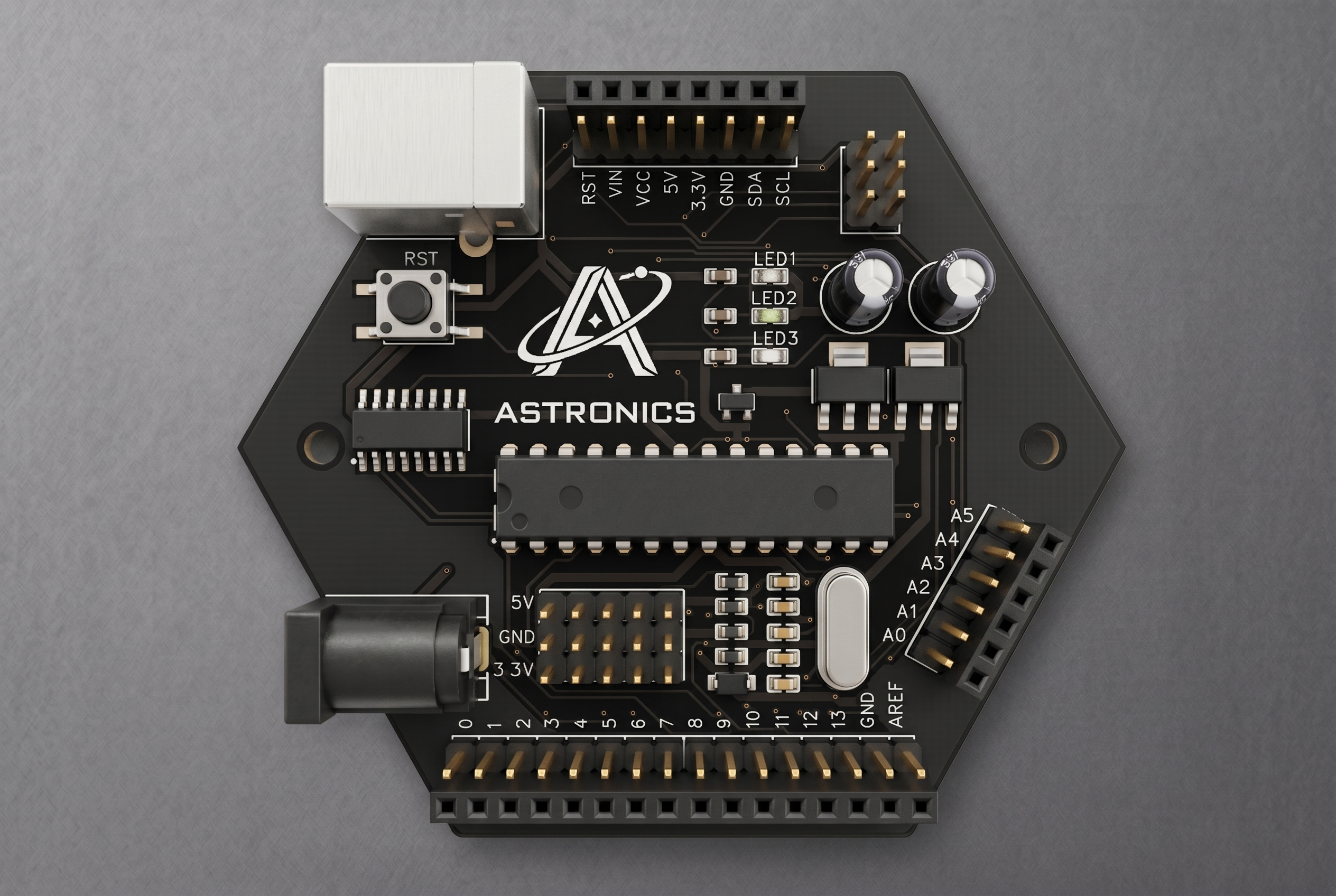 Astronics Alpha microcontroller board front schematic